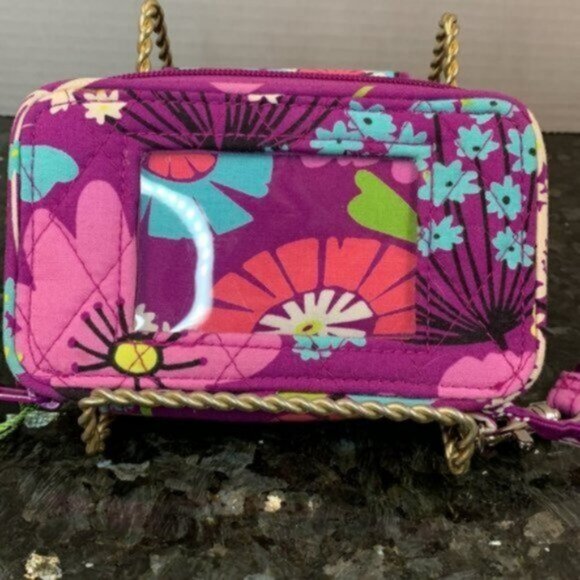 NWT Vera Bradley Zippered Wristlet Flutterby Wallet Purple - Picture 3 of 7